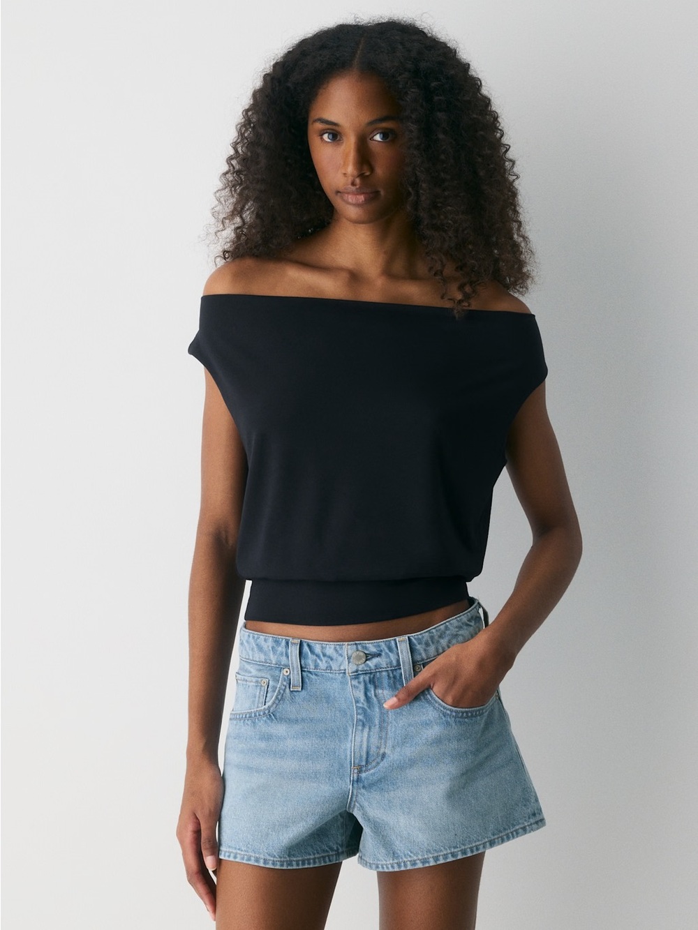 Aritzia Black Off The Shoulder Top - Sunday Best Elegance Top